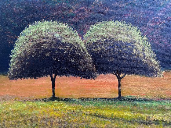 'Solaris Dreamfields XIX' Vivid Landscape Oil Painting on Canvas