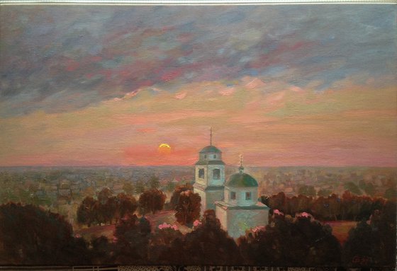 Ukrainian artwork landscape church