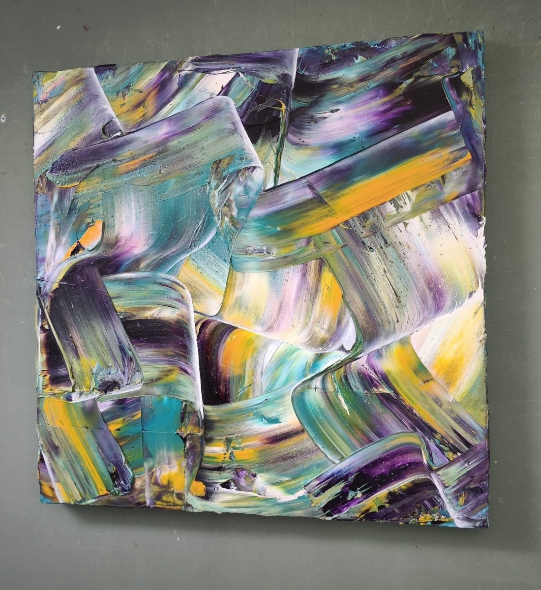 Geometric Oil Painting , Tumulto By Giuseppe Pastore, 20 X 28, Artwork For Sale On Artfinder