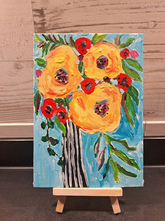 Yellow flowers acrylic