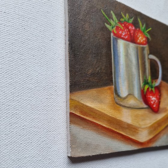 Strawberries in Silver mug