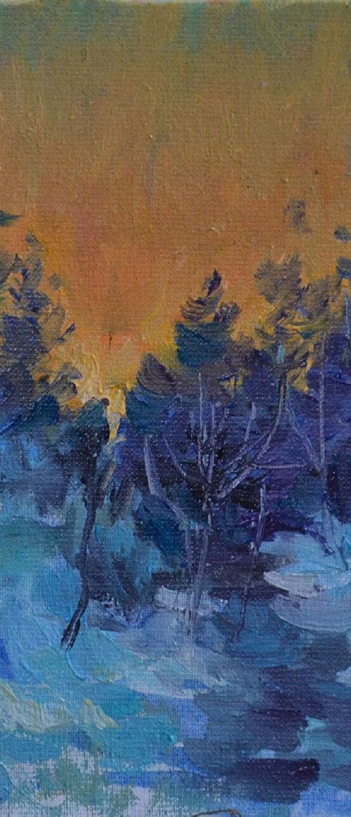 Winter landscape in the Carpathians 1 (Wood) by Andriy Naboka