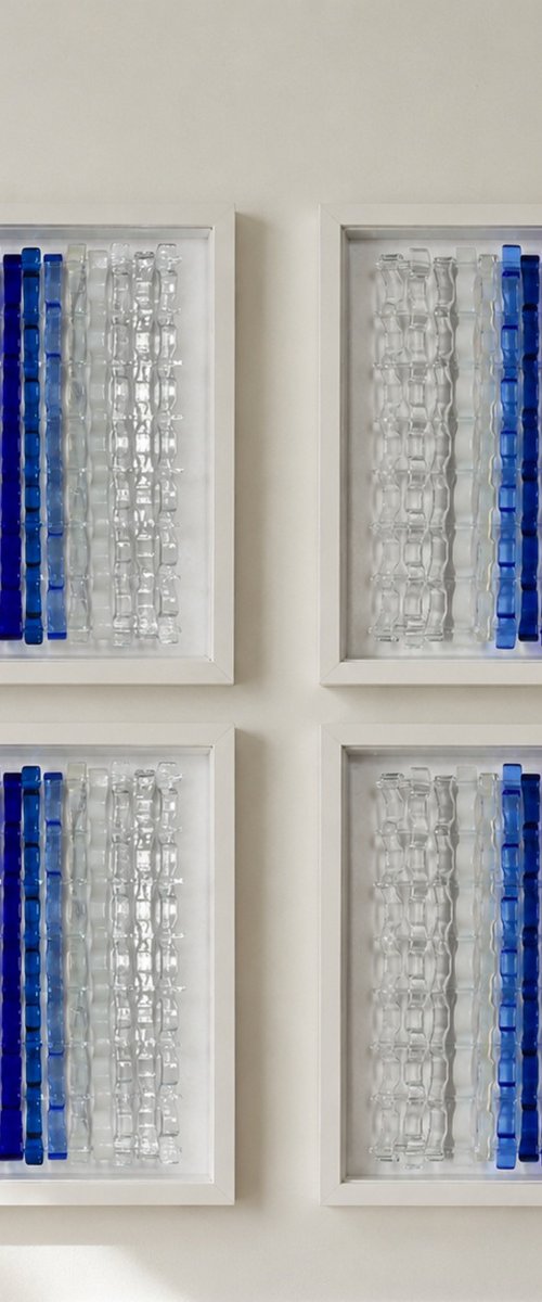 16:8, Fused Glass Wall Relief by Oksana Saladino