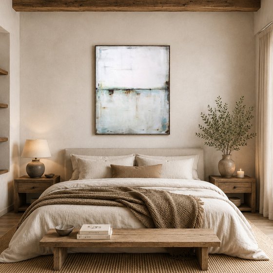 Taupe and Mint I
