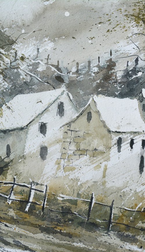 Rural landscape  watercolor by Pol Henry Ledent