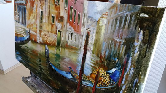 Painting oil on canvas Summer day in Venice impressionist original oil  large art