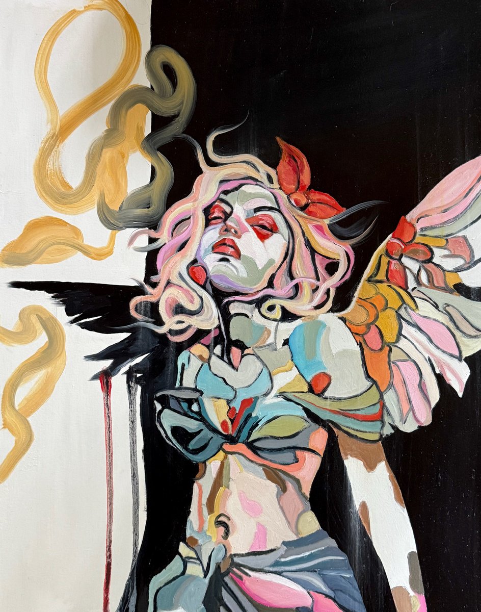 Impressionistic Portrait Oil Painting By Lola Jovan, 16 X 20", Fear-Slayer, Original Artwork