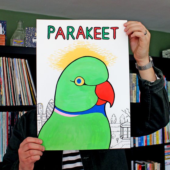 Parakeet Bird A3 Painting