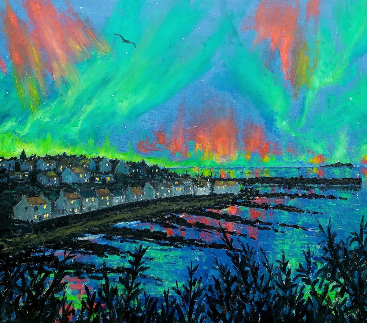 aurora over pittenweem by Colin Ross Jack