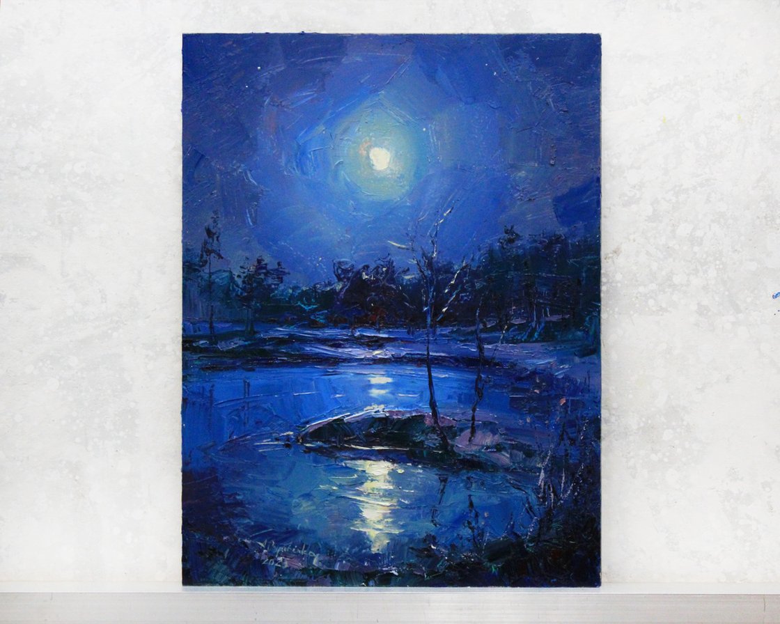 2022年制作 油彩『Last night’s dream』 Moon night