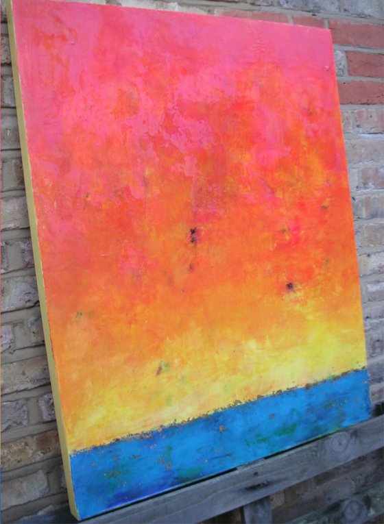 Orange Eclipse - Large Oil Painting