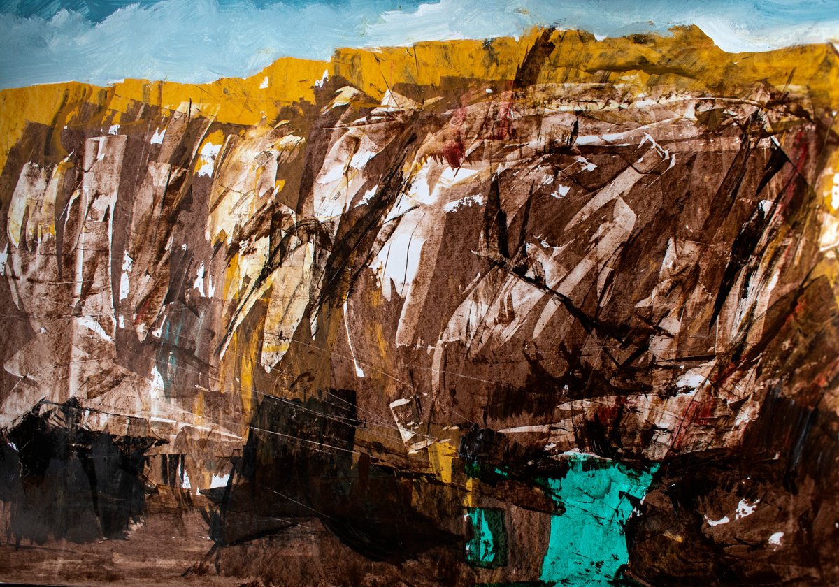 Abstract Landscape Acrylic Painting By Elizabeth Anne Fox, 33 X 24, Wild Green Swim, Original Artwork