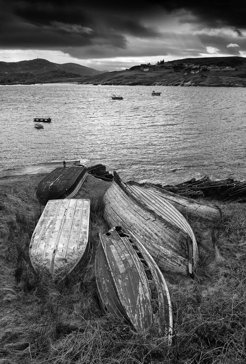 Boats at Talmine Beach  - Scotland by Stephen Hodgetts Photography