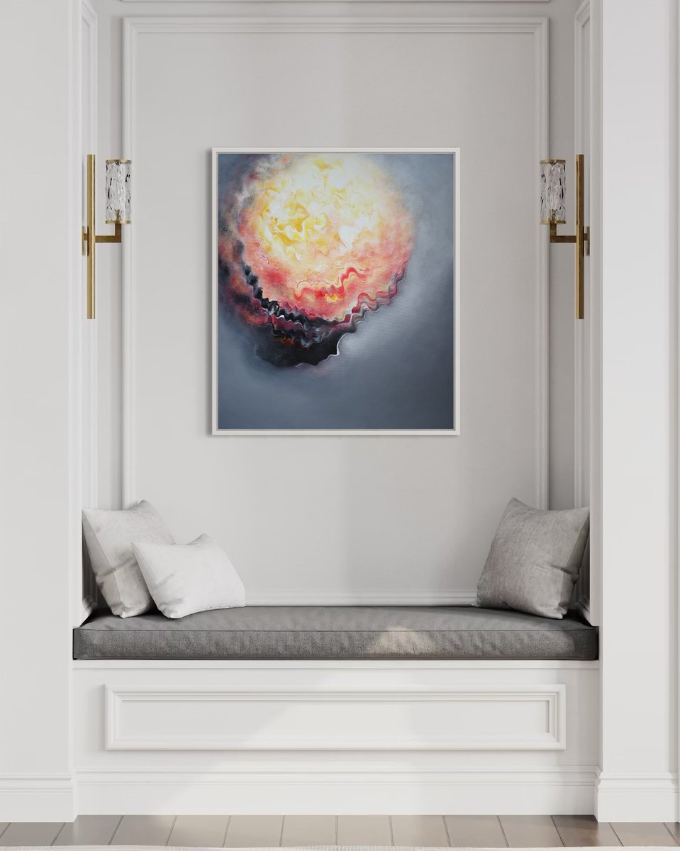 Abstract Acrylic Painting By Tam Chianta, 30 X 35", All The Warmth, Original Artwork