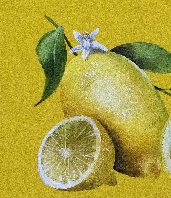 "LEMONS ON YELLOW BACKGROUND"