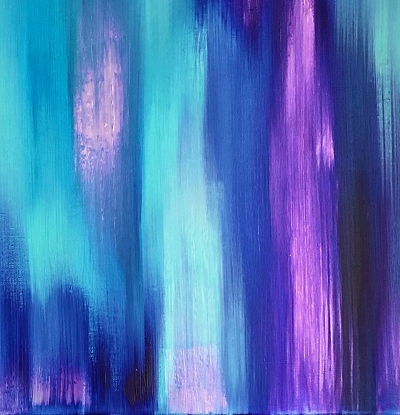 INDIGO WAVES - Event horizon. Purple blue. Abstraction. Modern sea. Wall Art. Very Peri.