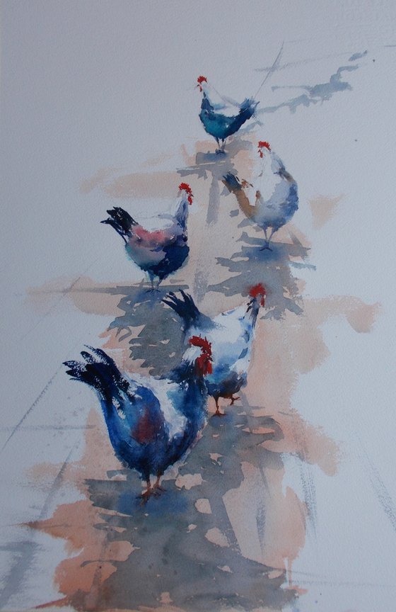 rooster and hens 3