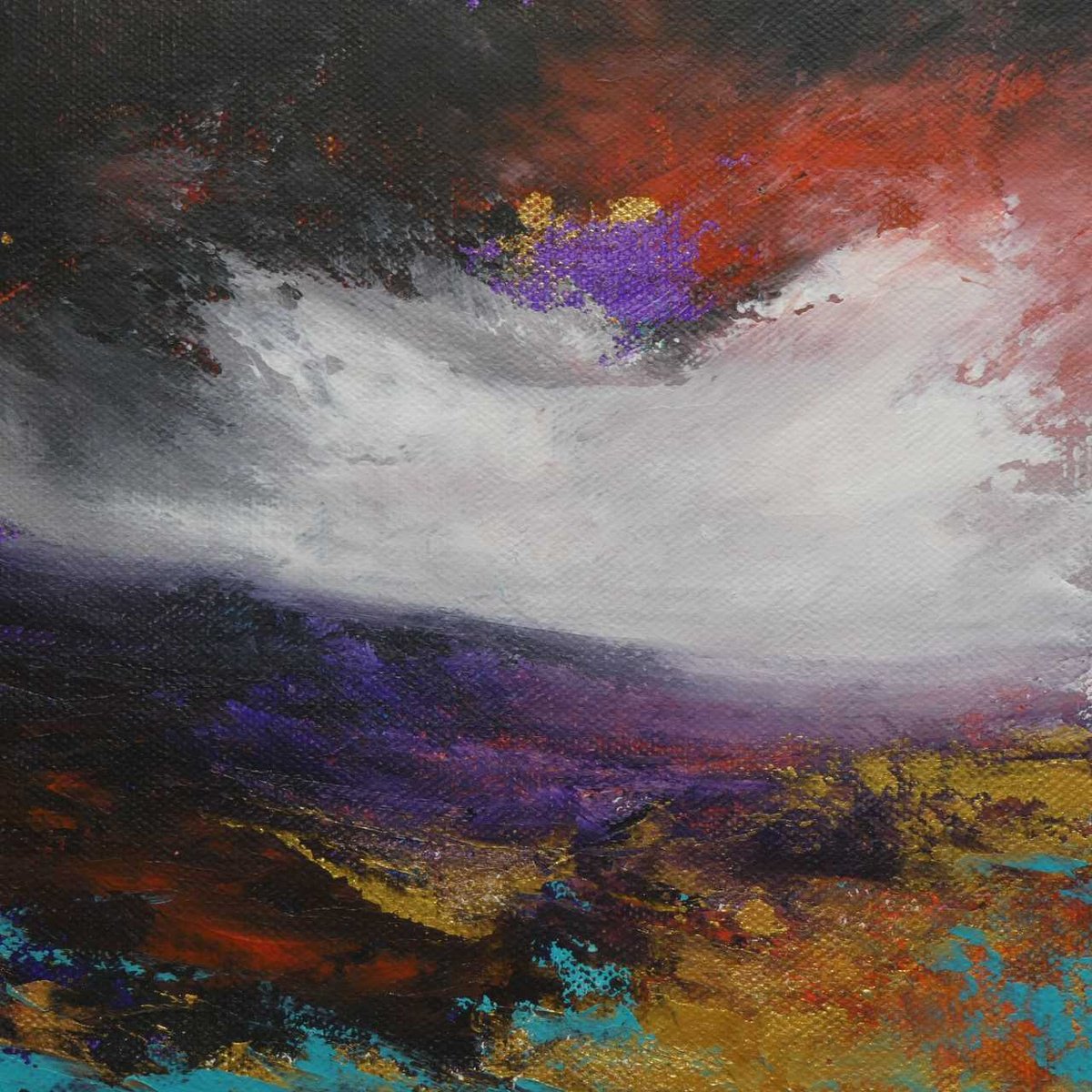 Impressionistic Landscape Acrylic Painting By Oconnart, 10 X 10", Pennine Squall, Original Artwork