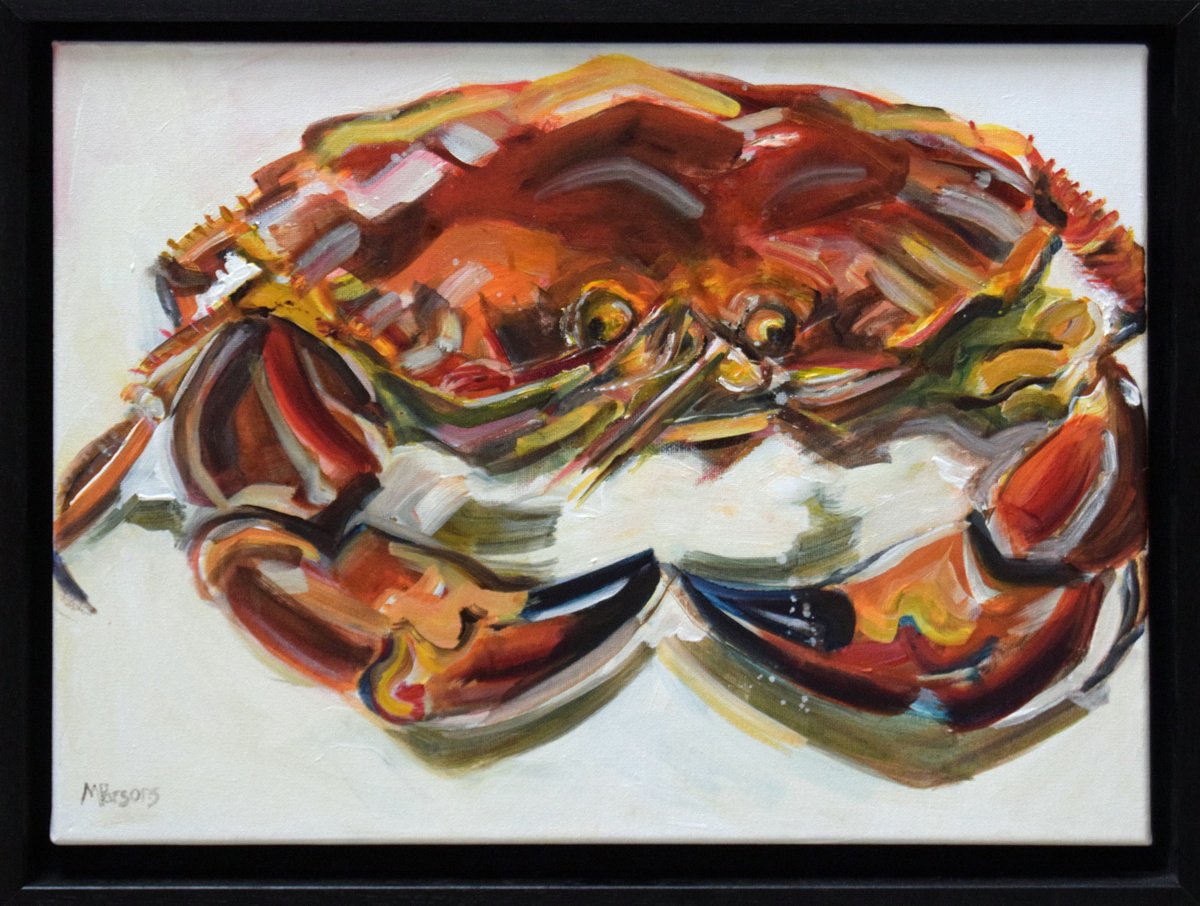 Expressive Animal Acrylic Painting By Michelle Parsons, 17 X 13", Rcbc, Original Artwork