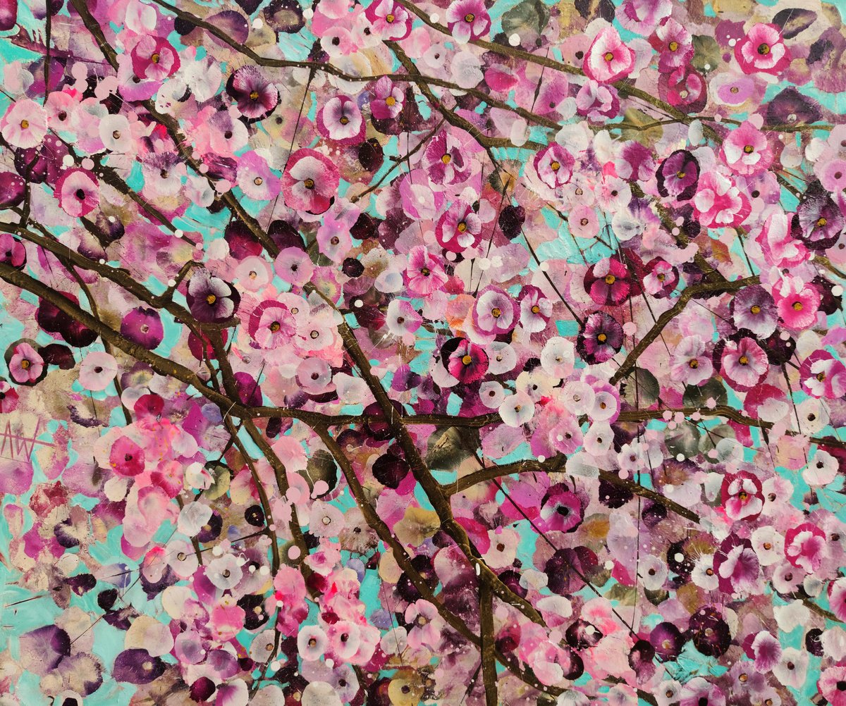 Expressive Oil Painting , Spring Eternal By Angie Wright, 47 X 39, Artwork For Sale On Artfinder