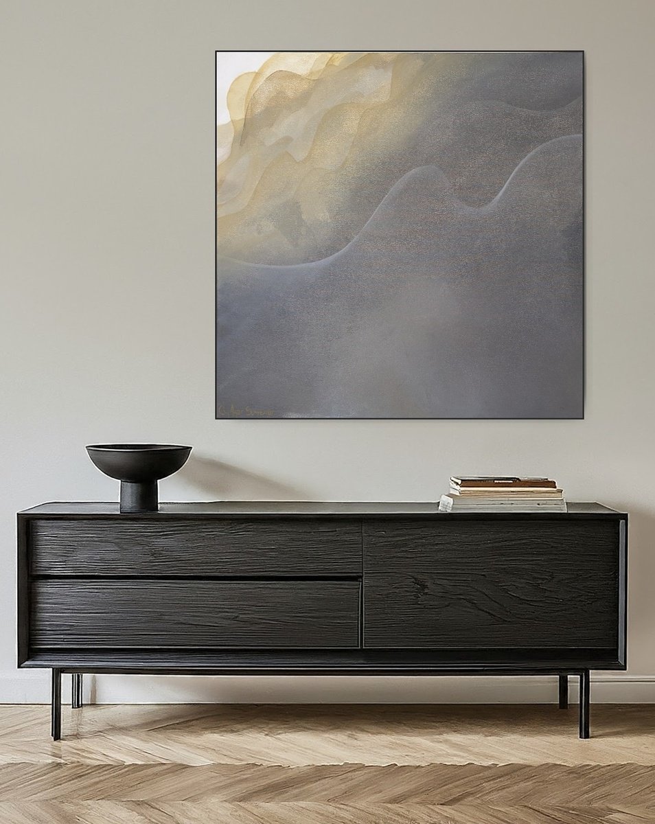 Abstract Acrylic Painting By Gabriela Azar Schreiner, 39 X 39, Tides, Original Artwork