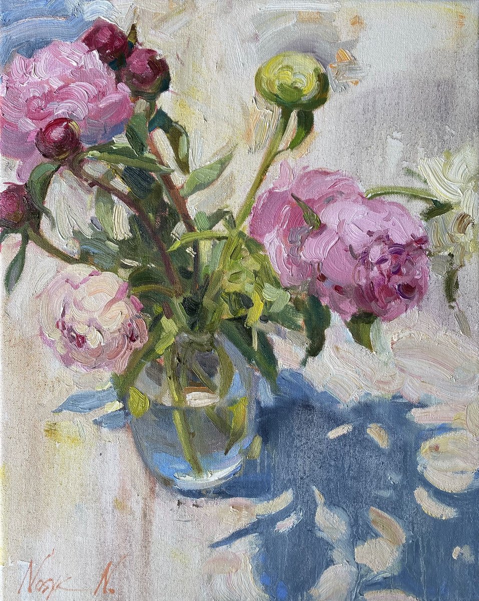 Sunny Peonies by Nataliia Nosyk