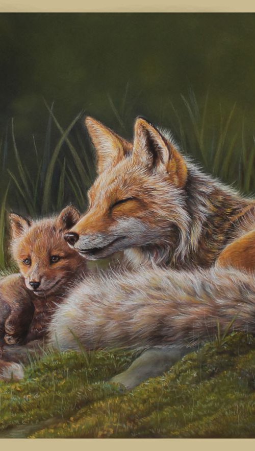 Fox Family by Tatjana Bril