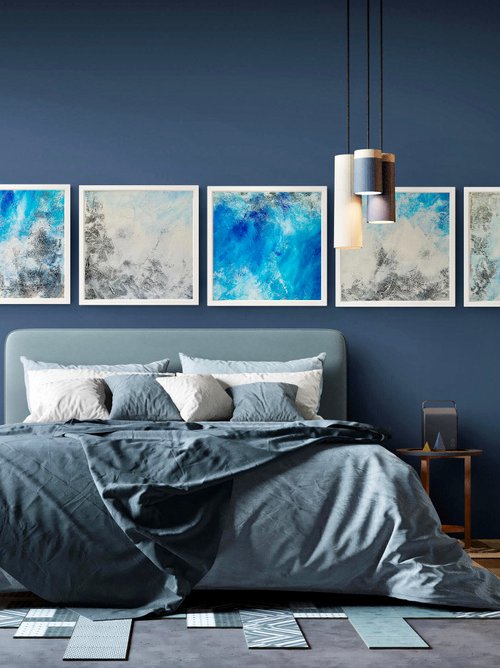Atlantic crossing No. 2521 white and blue - set of 6 by Anita Kaufmann