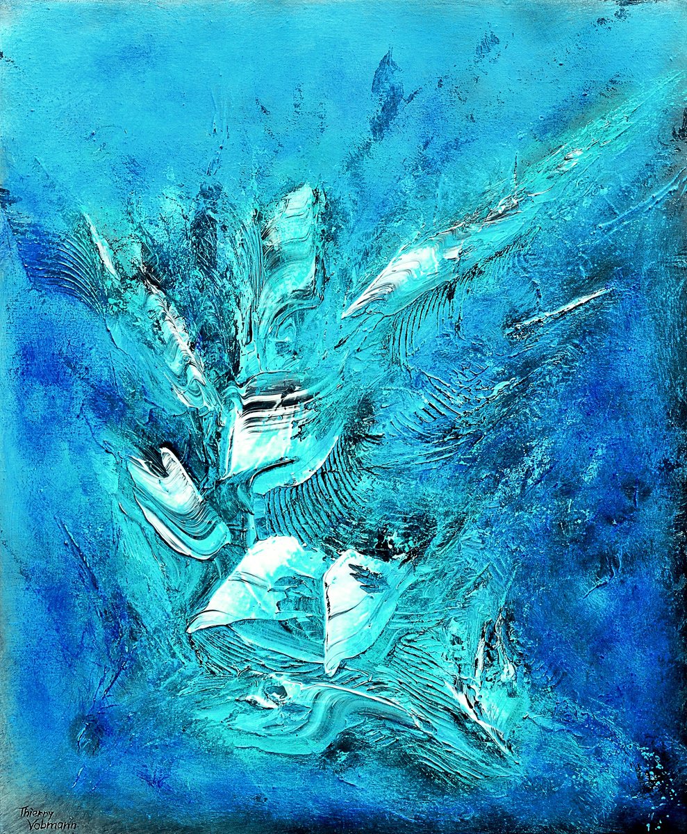 Abstract Acrylic Painting By Thierry Vobmann. Abstract ., 21 X 26", The Prisoner Of Love, Original Artwork