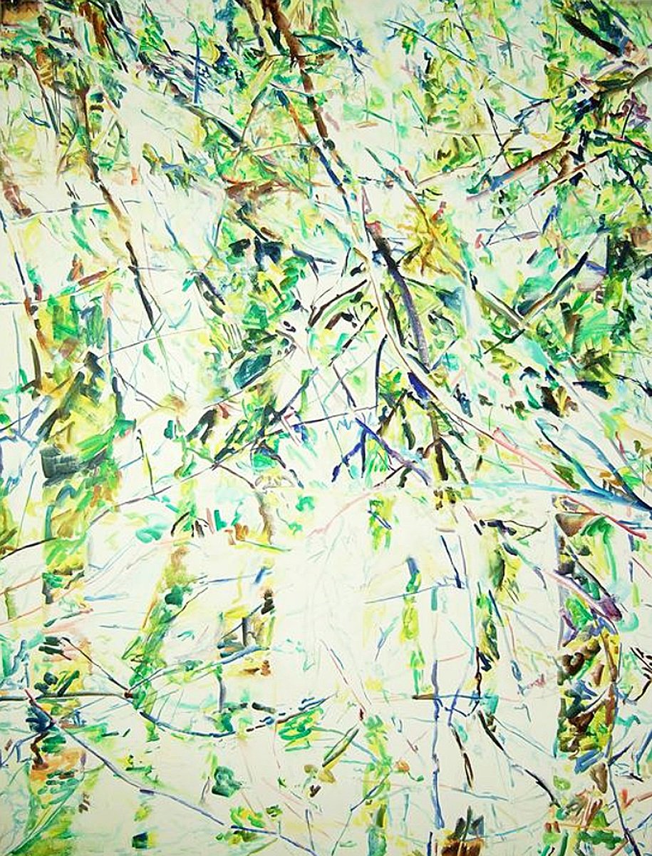 Organic Botanical Oil Painting By Sebastian Rudko, 31 X 41", Spring, Original Artwork