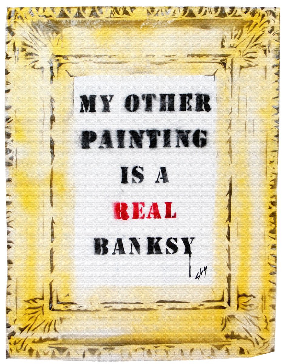 Urban And Pop Painting , A Real Banksy (Bc). By Juan Sly, 23 X 30, Artwork For Sale On Artfinder