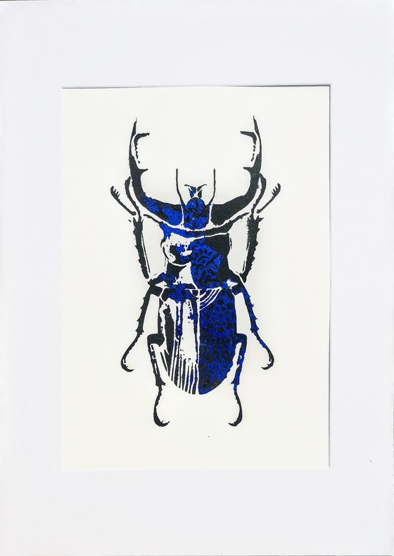 Mandala Stag Beetle (Metalic Blue)