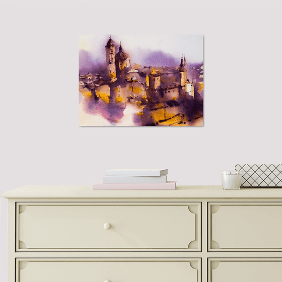 Urbino. Original watercolor painting