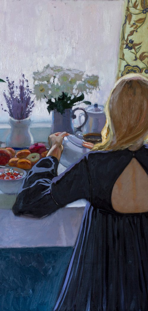 " Morning tea" by Alina Sharovskaya-Konstantinova