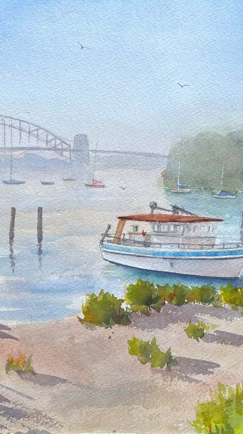 New boat in the bay by Shelly Du