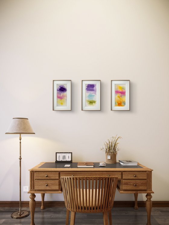 Abstract Yellow Purple Clouds