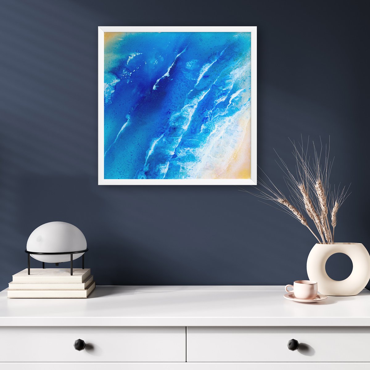 Organic Landscape Watercolour By Milena Gaytandzhieva, 21 X 21", Marina 2, Original Artwork