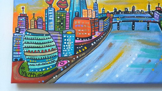 Futuristic View of London from Tower Bridge