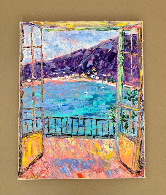 Colorful French Riviera. Summer terrace