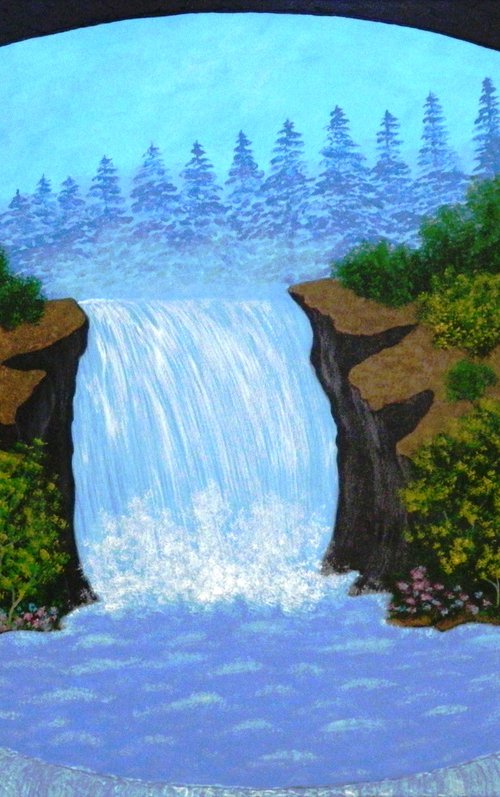 Paradise Waterfalls - wilderness surreal landscape by Liza Wheeler