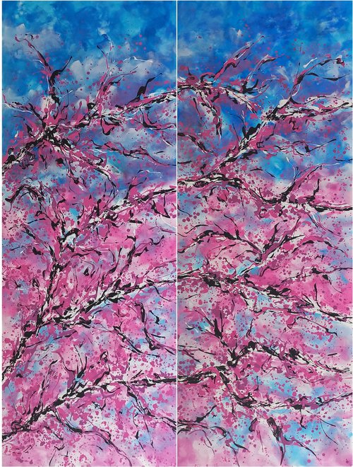 SAKURA diptych by M.Y. by Max Yaskin