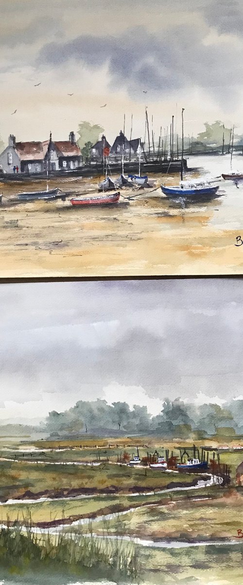 Two Norfolk paintings by Brian Tucker