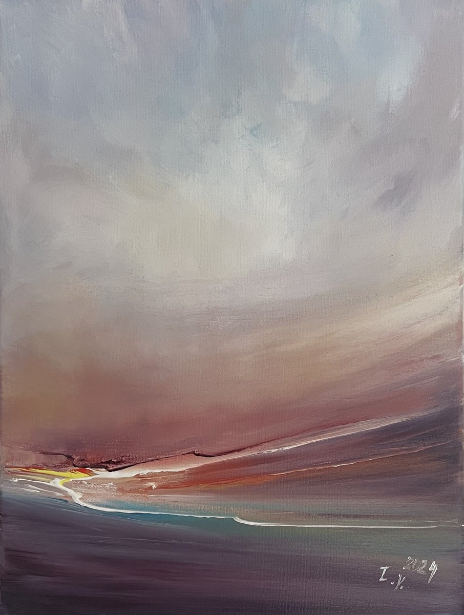 Impressionistic Landscape Acrylic Painting By Timea Valsami, 12 X 16", Hidden Lagoon, Original Artwork