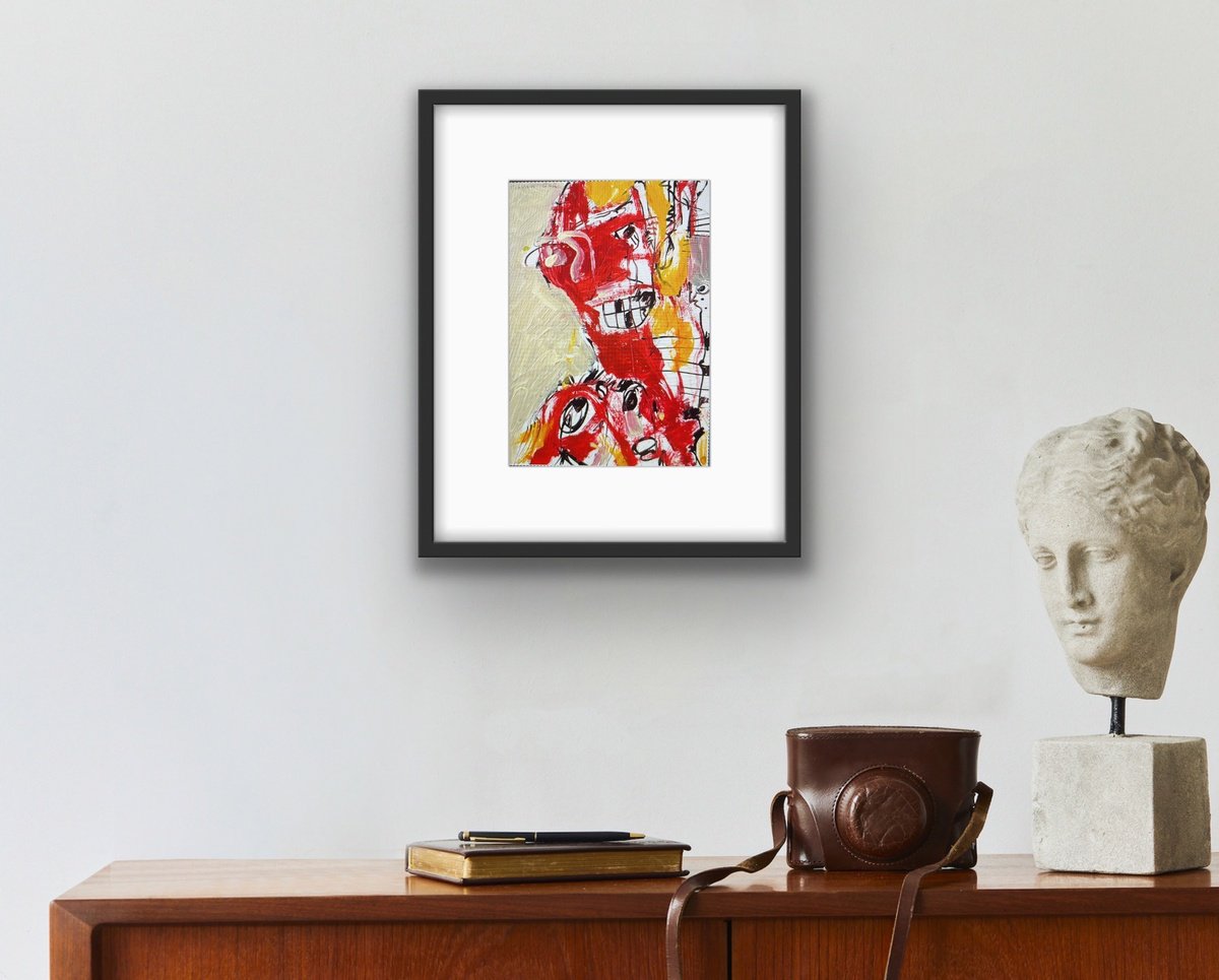 Abstract Acrylic Painting By Gor Avetisyan, 8 X 11, Rising To The Top, Original Artwork