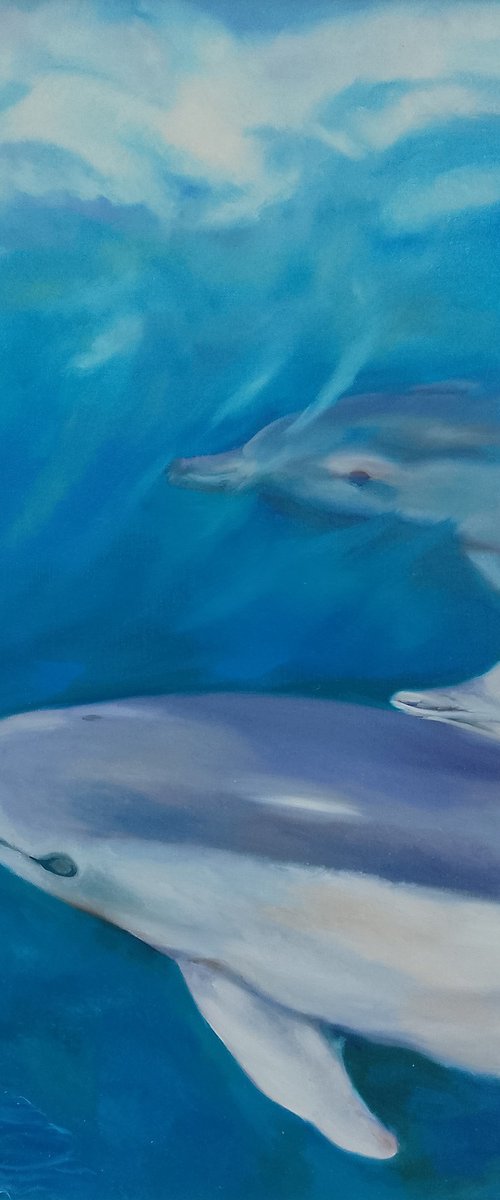 DOLPHINS ON THE STARBOARD BOW by Peter Goodhall