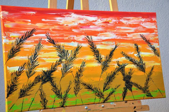 Grass in Gold 90x50cm