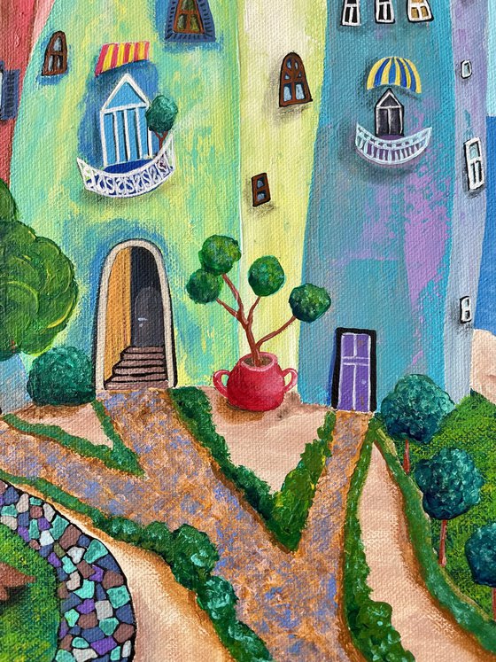 Cozy village by the sea