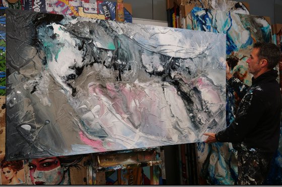 Romantic Interlude 190cm x 100cm Textured Abstract Painting