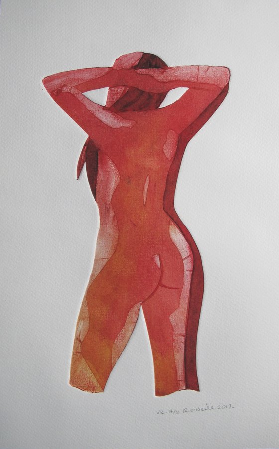 Standing female nude 4 colour variations