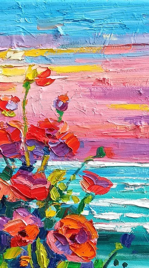 Poppies on the coast by Vanya Georgieva